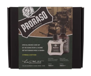 Zestaw PRORASO Cypress & Vetyver Special Beard Care Szampon do brody Cypress & Vetyver 200ml + Balsam do brody Cypress & Vetyver 30ml