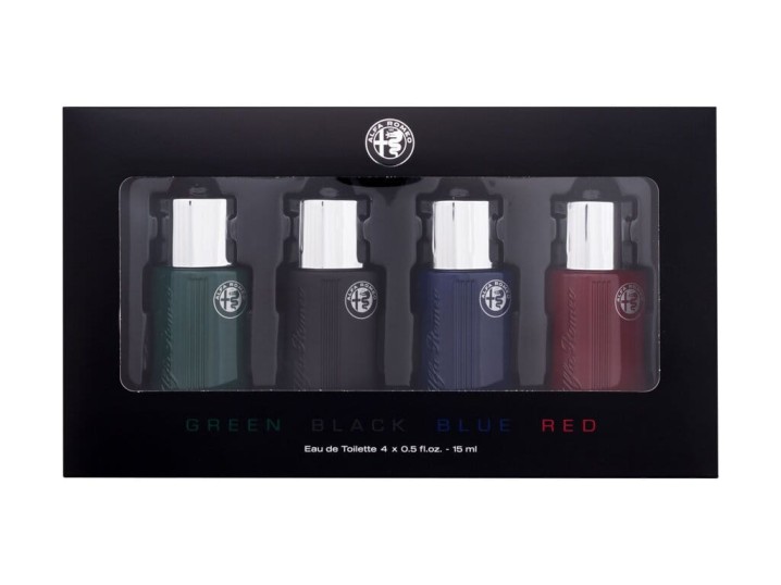 Zestaw Alfa Romeo Green edt 15ml + Black edt 15ml + Blue edt 15ml + Red edt 15ml