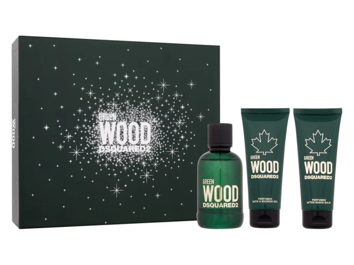 Zestaw Dsquared2 Green Wood woda toaletowa 100ml + żel pod prysznic 100ml + balsam po goleniu 100ml