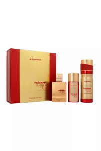 Zestaw Al Haramain Amber Oud Ruby Edition Pure Perfume 75ml + Pure Perfume 30ml + Deodorant 200ml