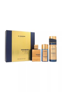 Zestaw Al Haramain Amber Oud Bleu Edition Woda Perfumowana 75 ml + Woda Perfumowana 30ml + Deodorant Body Spray 200ml