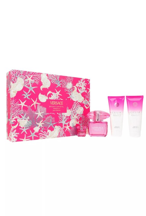 Zestaw Versace Bright Crystal Absolu Woda Perfumowana 90ml + Żel pod prysznic 100ml + Balsam do ciała 100ml + Woda Perfumowana 5ml
