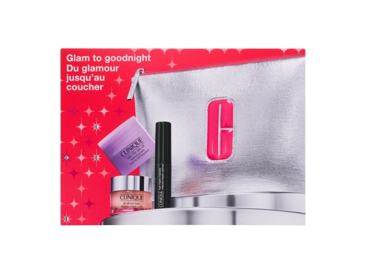 Zestaw Clinique All About Eyes krem pod oczy 15ml + oczyszczający balsam 15ml + tusz do rzęs High Impact 3.5ml + kosmetyczka