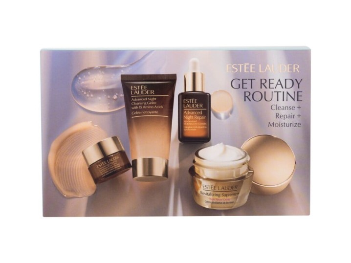 Zestaw Estee Lauder Get Ready Routine żel oczyszczający 30ml + serum do twarzy 15ml + krem-żel pod oczy 5ml + krem do twarzy 7ml