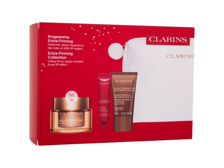 Zestaw Clarins Extra-Firming Jour Lift Effect, Wrinkle Smoothing Krem 50ml + Krem Na Noc 15ml  + Total Eye Lift 7ml+ Kosmetyczka