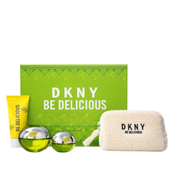 Zestaw DKNY Be Delicious Woda Perfumowana 100ml i 15ml + Balsam Do Ciała 100ml + Kosmetyczka