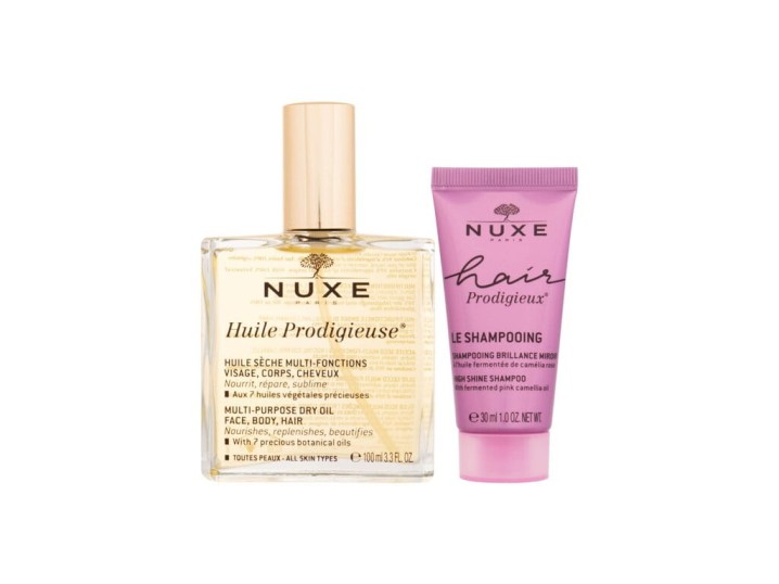 Zestaw NUXE Huile Prodigieuse Olejek do ciała 100ml + Nuxe Hair Prodigieux Hair Prodigieux High Shine Szampon 30ml
