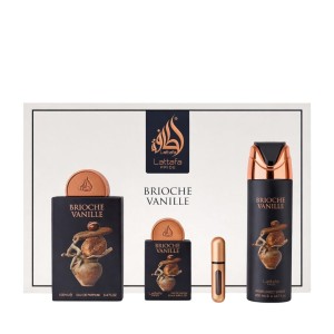 Zestaw Lattafa Pride Brioche Vanille Woda perfumowana 100ml + edp 20 ml + Dezodorant spray 200ml