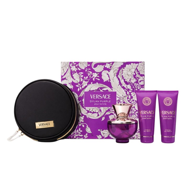 Zestaw Versace Pour Femme Dylan Purple Woda perfumowana 100ml + mleczko 100ml + żel 100ml + kosmetyczka