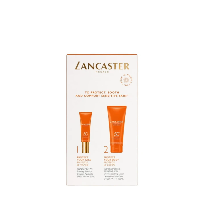 Zestaw Lancaster Sun Beauty balsam bezolejowy 125ml SPF50 + emulsja wygładzająca SPF50 50ml