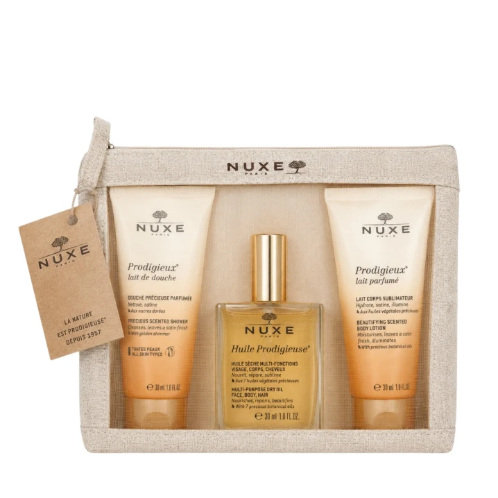 Zestaw NUXE Huile Prodigieuse Olejek do ciała 100ml + Mleczko zapachowe 100ml + Olejek pod prysznic 100ml