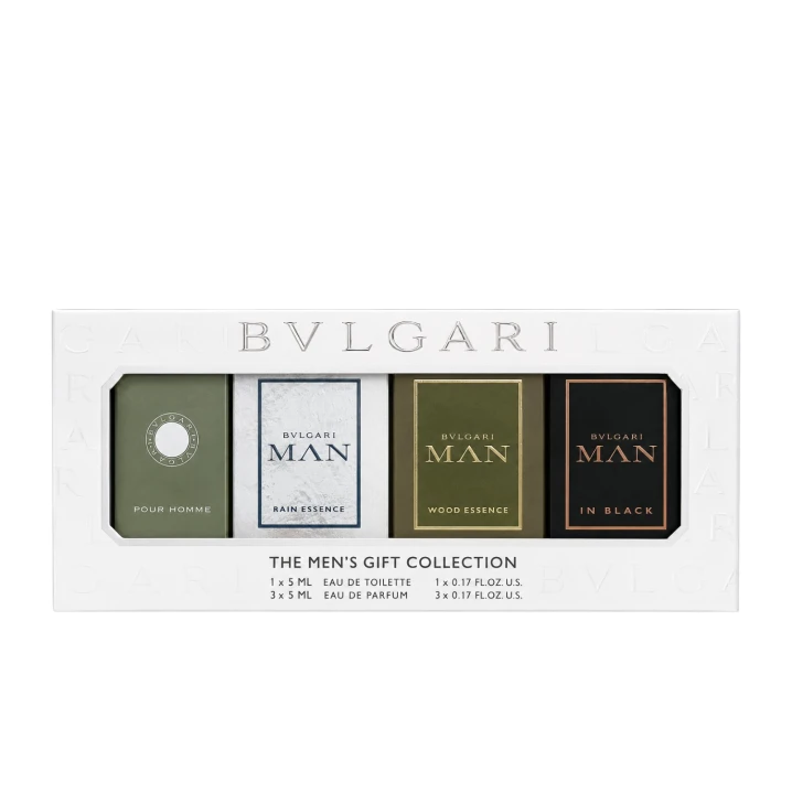 Zestaw Bvlgari Mini: Pour Homme Woda Toaletowa 5ml + Man Wood Essence Woda Perfumowana 5ml + Man In Black Woda Perfumowana 5ml + Man Rain Essence Woda Perfumowana 5ml
