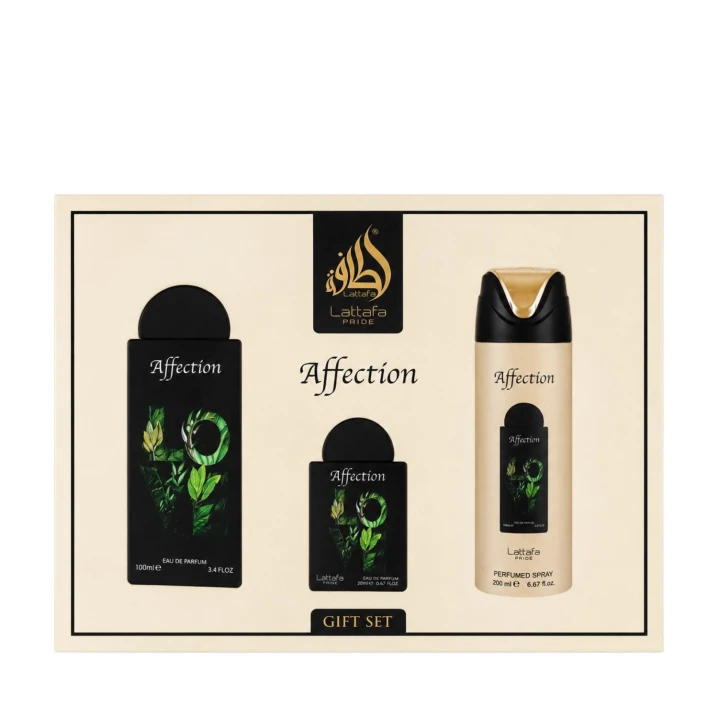 Zestaw Lattafa Pride Affection Woda perfumowana 100ml + Woda Perfumowana 20ml + Dezodorant spray 200ml