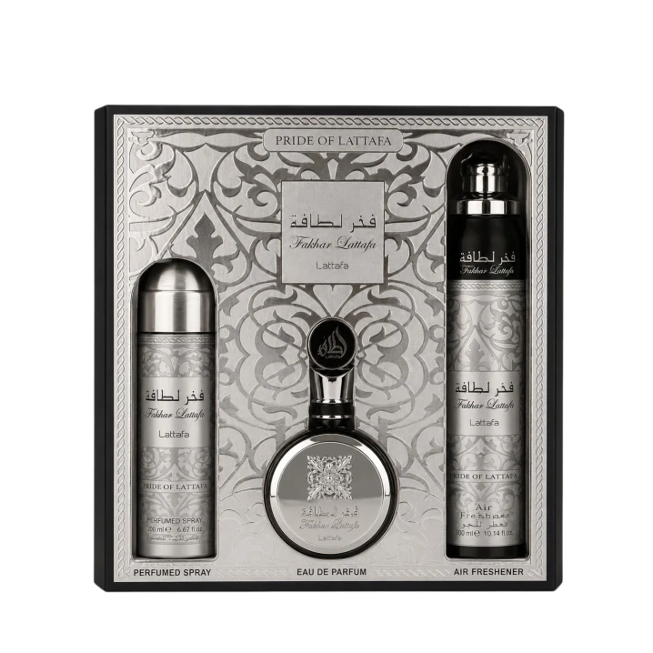 Zestaw Lattafa Fakhar Lattafa Black Woda perfumowana 100ml + Dezodorant 200ml + Odświeżacz Powietrza 300ml