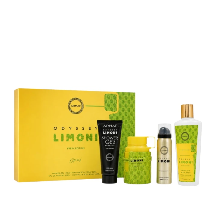 Zestaw Armaf Odyssey Limoni Fresh Edition Woda Perfumowana 100ml + Perfume Body Spray 50ml + Żel 100ml + Szampon 250ml