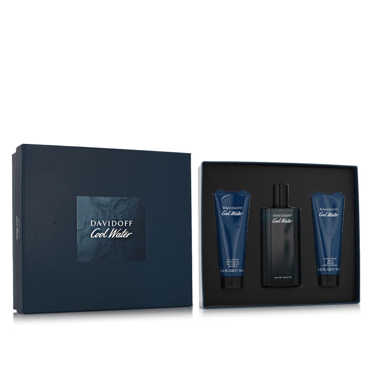 Zestaw Davidoff Cool Water for Men Woda toaletowa 125ml + Balsam po goleniu 75ml + Żel pod prysznic 75ml