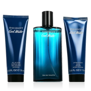 Zestaw Davidoff Cool Water for Men Woda toaletowa 125ml + Balsam po goleniu 75ml + Żel pod prysznic 75ml