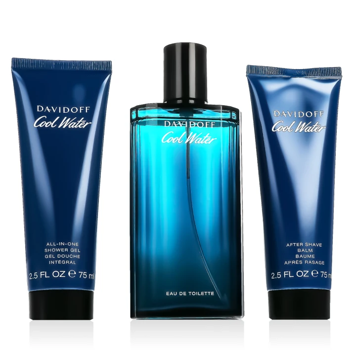 Zestaw Davidoff Cool Water for Men Woda toaletowa 125ml + Balsam po goleniu 75ml + Żel pod prysznic 75ml