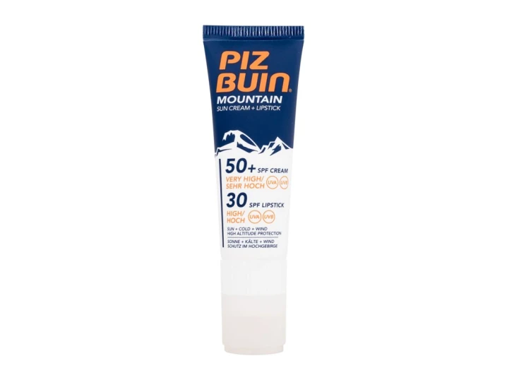 PIZ BUIN Mountain Sun Cream + Lipstick SPF50+ Preparat do opalania twarzy 22,3ml