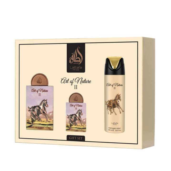 Zestaw Lattafa Pride Art Of Nature II Woda perfumowana 100ml + edp 20ml + Dezodorant 200ml