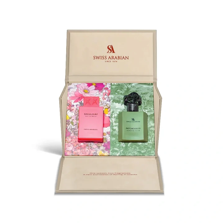 Zestaw Swiss Arabian Shaghaf Nectar Blush Extrait de Parfum Patchouli 01 50ml + Shaghaf Woda perfumowana 75ml