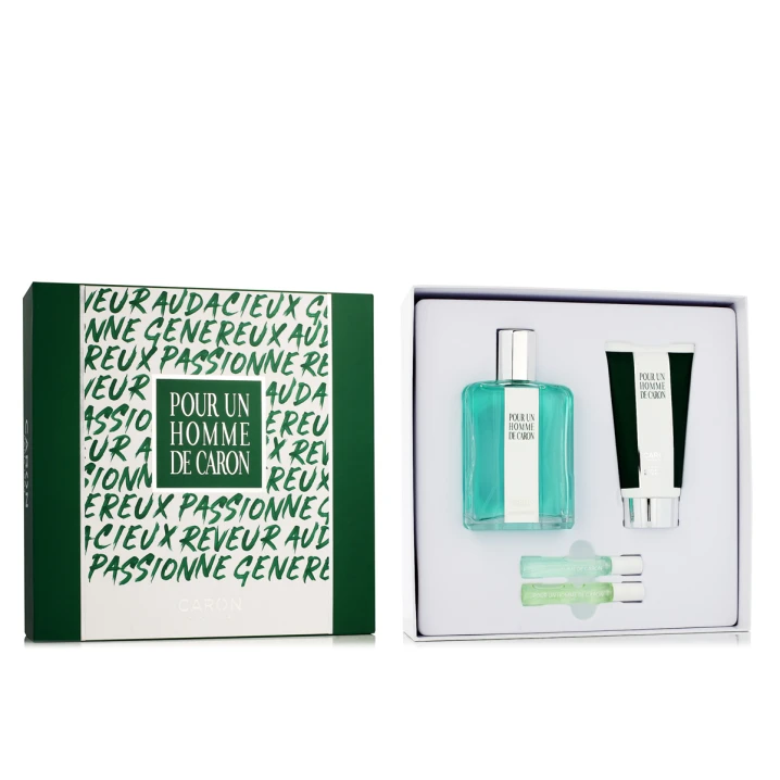 Zestaw Caron Pour un Homme de Caron edt 125ml + Żel pod prysznic 75ml + Le Matin edt 5ml + Le Soir edp 5ml
