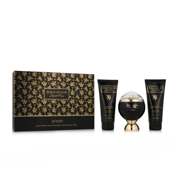 Zestaw Afnan Souvenir Desert Rose Woda perfumowana 100ml + Żel pod prysznic 100ml + Balsam do ciała 100ml