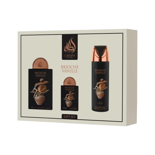 lattafa brioche vanille woda perfumowana 100 ml   zestaw  