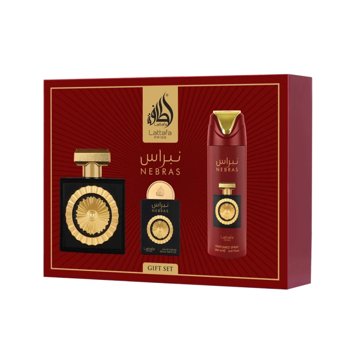 Zestaw Lattafa Pride Nebras Woda perfumowana 100ml + 20ml + Dezodorant 200ml