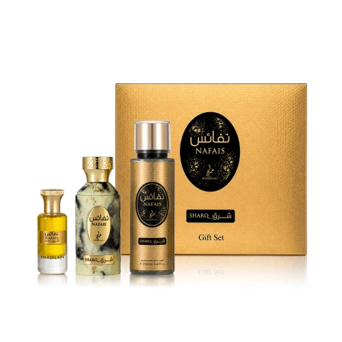 khadlaj nafais sharq woda perfumowana 100 ml   zestaw  