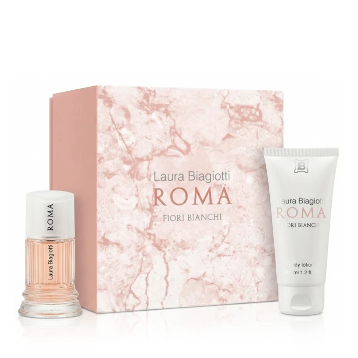 Zestaw Laura Biagiotti Roma Fiori Bianchi Woda toaletowa 25ml + Balsam do ciała 50ml